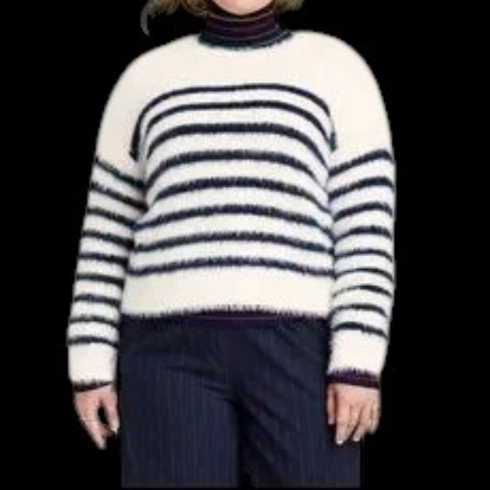 NWT La Ligne x Target Striped Long Hair Sweater Blue White
